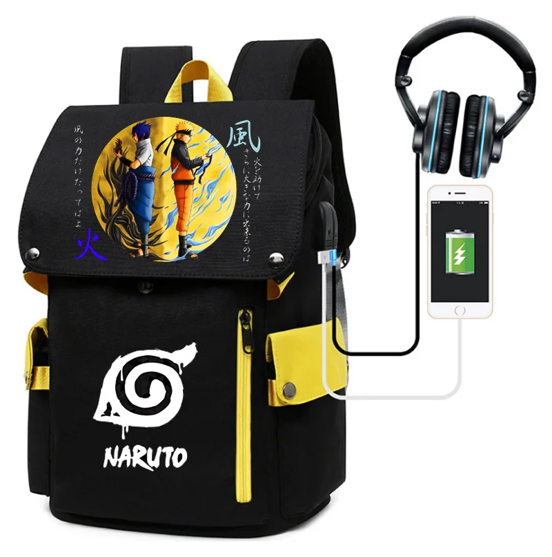 

Рюкзак школьный вместительный из аниме «Наруто», спортивный ранец на молнии, модные аксессуары для улицы, осветляющая сумка на плечо