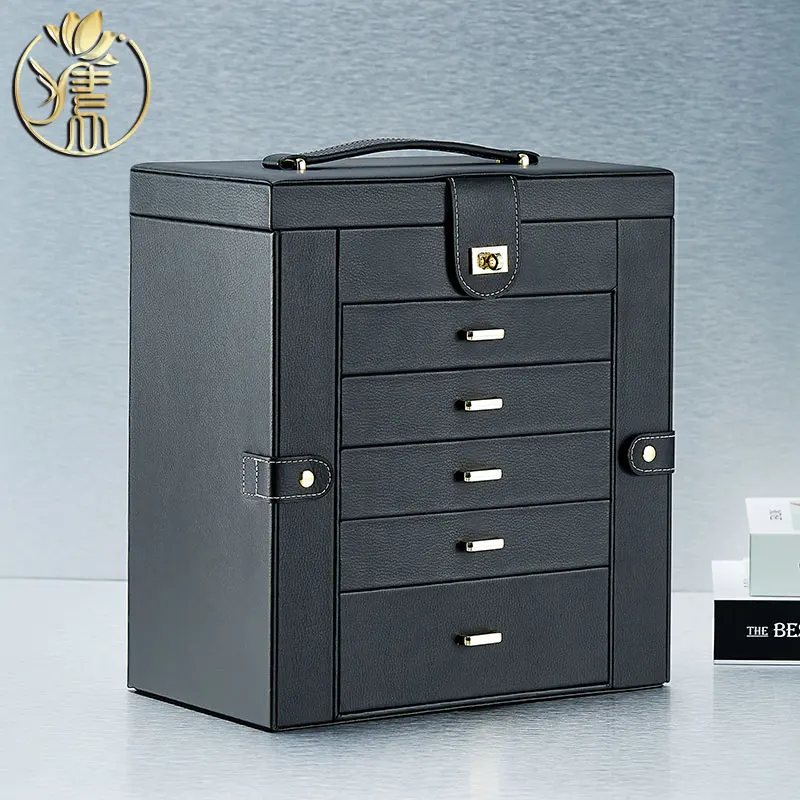 Multi Layer Jewelry Box Storage Organizer Case Large Capacity Earrings Ring Korean Watch Box Jewelry Storage Organizer Ornament