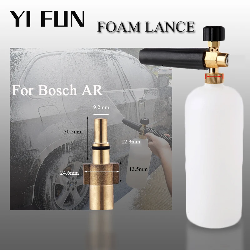 High Pressure Soap Foam Snow Lance Nozzle Generator For AR Black Decker Michelin Interskol Greenworks Europe Makita Bosch
