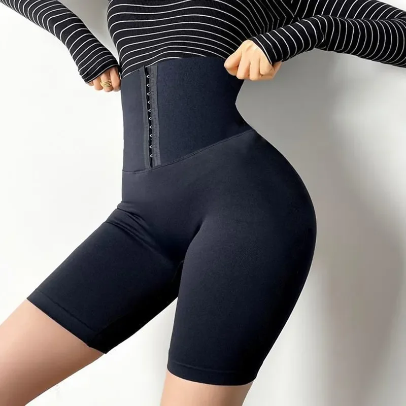 High Waist Shorts Women Summer Compression Skinny Push Up Short Running Training Sports Solid Color Fitness Slim Shorts