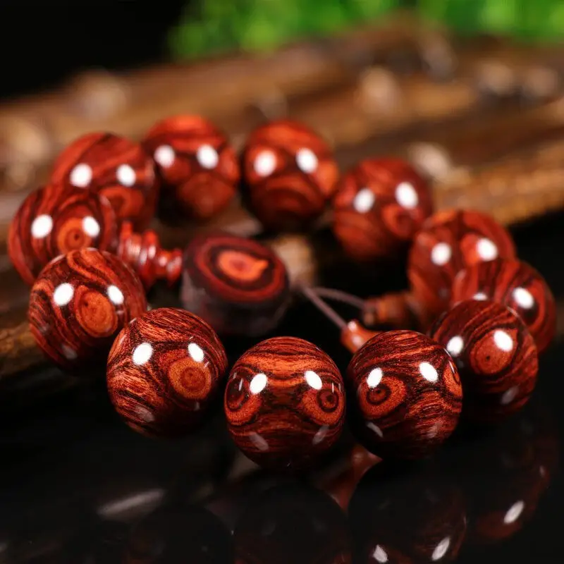 

SNQP Hainan Huanghua Pear Hand String Old Ingredients Oil Ghost Face Eye Gall Scar Men's Wood Buddha Beads 108 Pieces