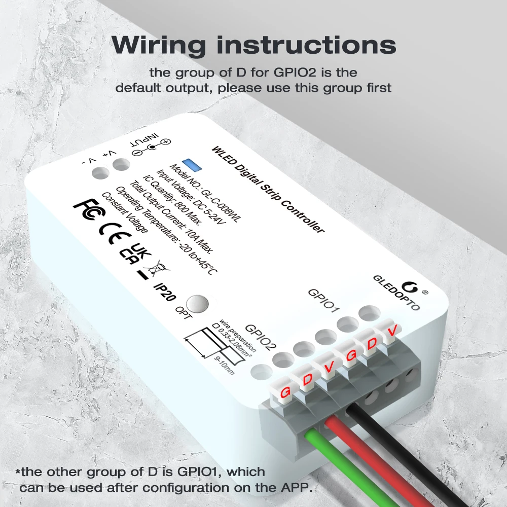 ESP32 WLED светодиодный контроллер умный диммер DC12V 800 IC сегментированная функция