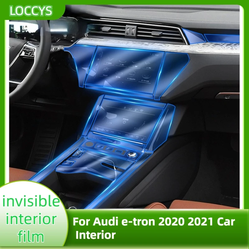

For Audi e-tron 2020 2021 Car Interior Center Console Transparent TPU Protective film Anti-scratch Repair film Accessories Refit