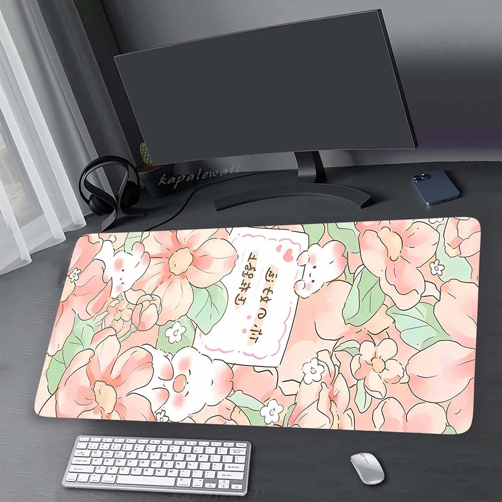 

Locking Edge Mouse Pads Keyboard Mat Mousemat Flower Large Mouse Pad Gaming MousePad Rubber Mat Computer Mousepad XXL Desk Mat