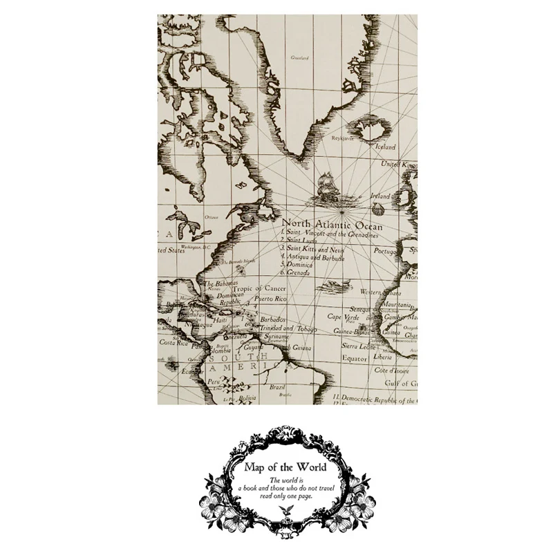 Карта мира ширина 50x150 см ретро-печать карта из смеси хлопка и льна сделай сам