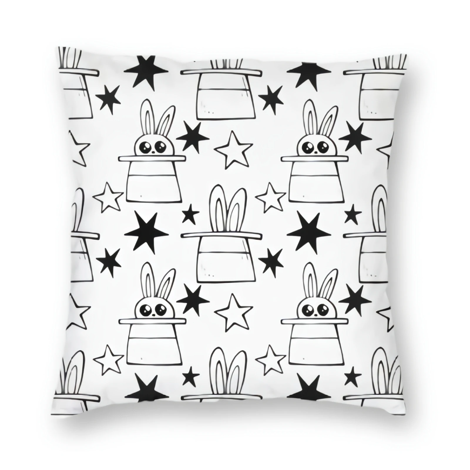 

Pillowcase Rabbits Hidden Zipper Throw Cushion Covers White Rabbits Square Pillow Case Home Decorative For Sofa Room Car 18"x18"
