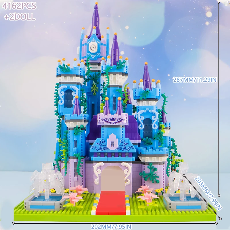 

4162PCS City Mini House Cartoon Dream Tale Princess Castle Architecture Building Blocks Figures Bricks Toys For Girls