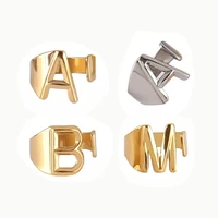 fashion stainless steel ring letter initial ring letter rings for women men open ring couple alphabet bijoux femme jewelry gift