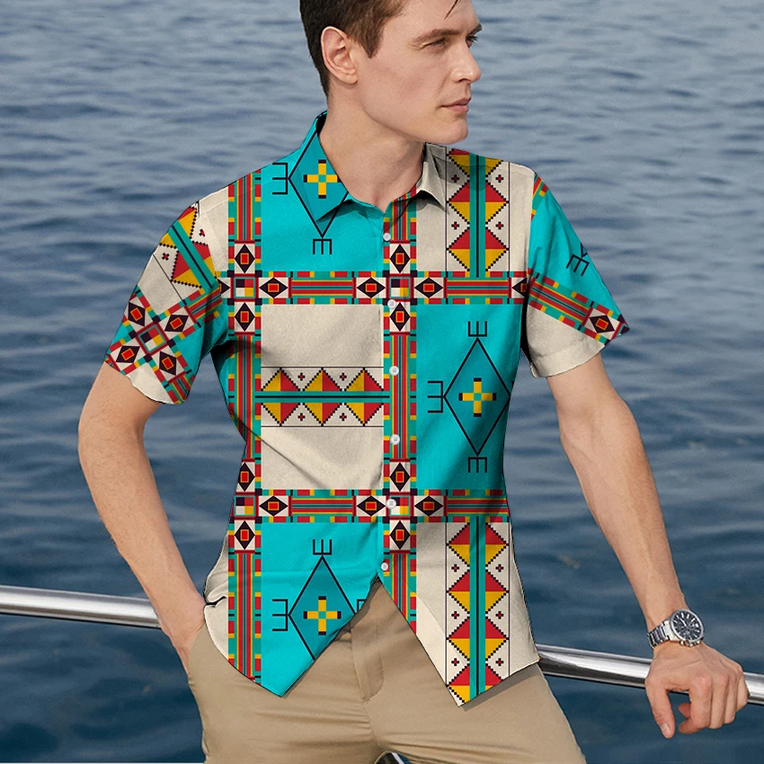 

2022 Summer Men 3D Digital Printing Shirts Casual Streetwear Camisa Masculina Short Sleeve Camisa Manga Corta Hombre Clothing