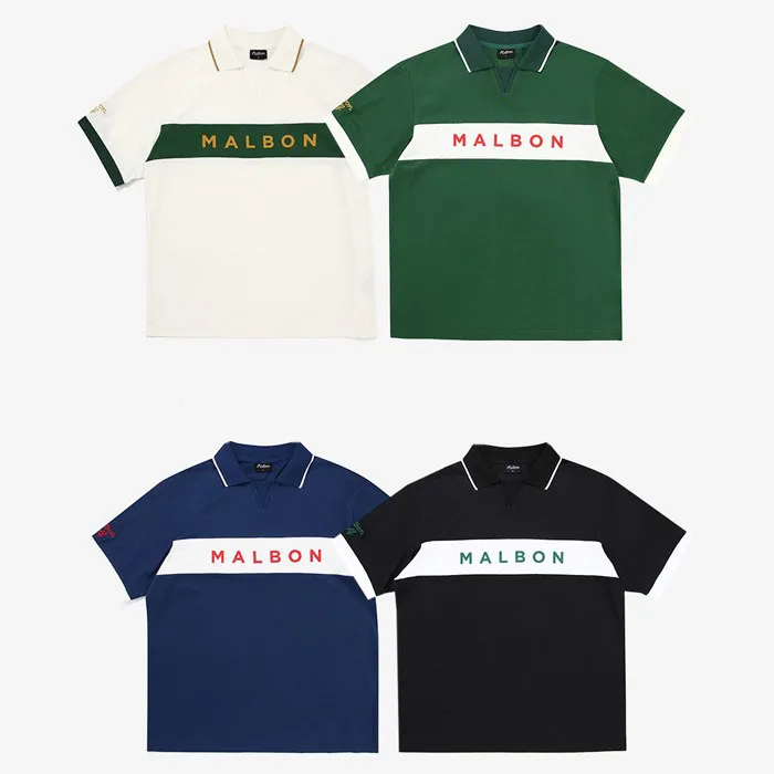 

MALBON 골프 셔츠 남성 골프 가로무늬 속건 반팔 티셔츠입니다