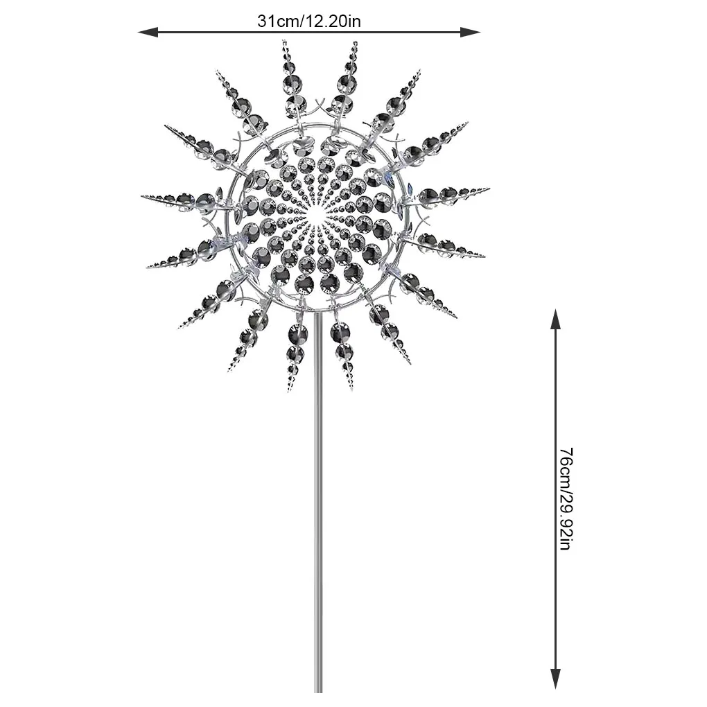

Ветряная мельница скульптура Двор Газон ветряной Спиннер статуя из нержавеющей стали садовое украшение с шестом