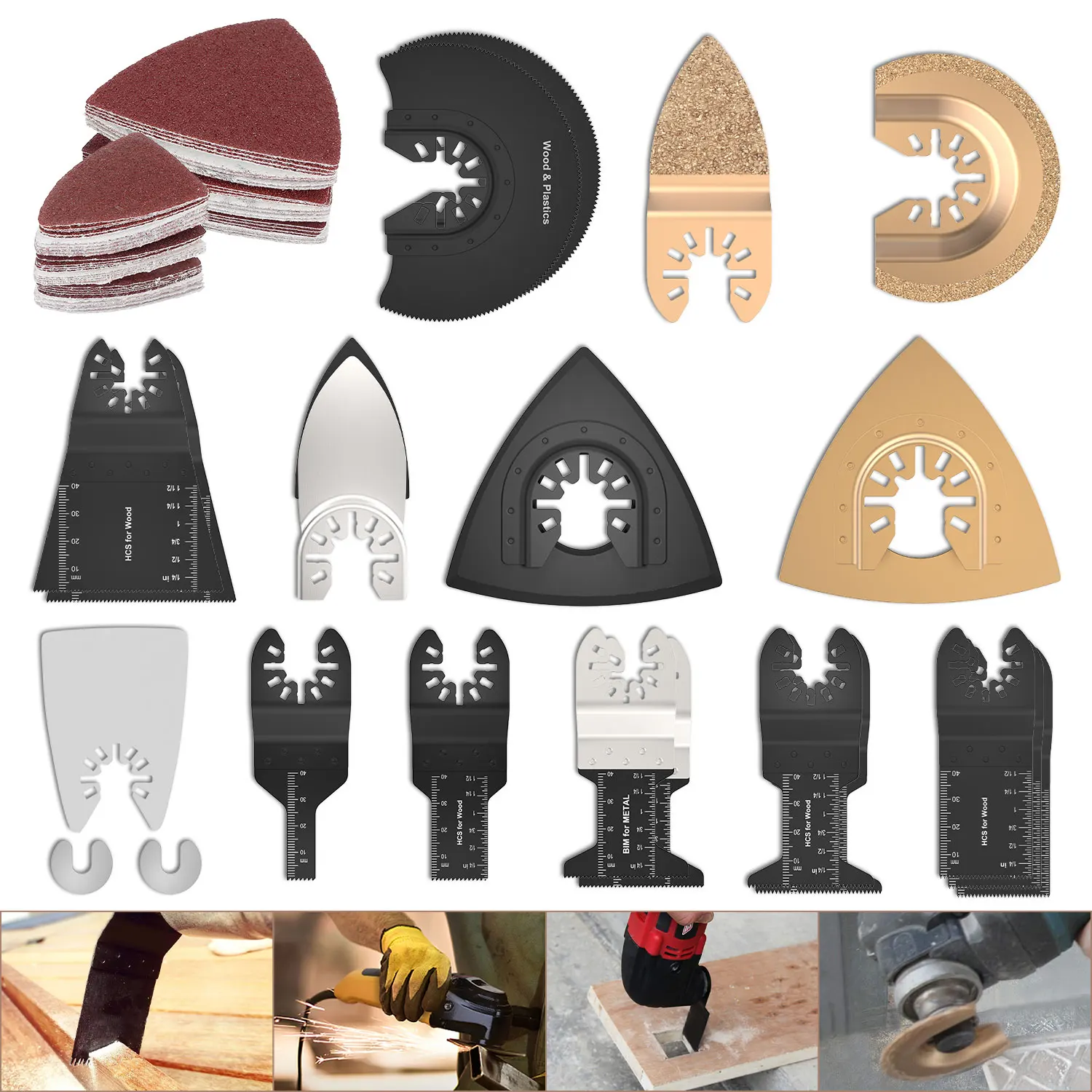 

81 шт. многофункциональные быстросъемные Осциллирующие лезвия для пилы многофункциональный инструмент для резки дерева и металла электрои...