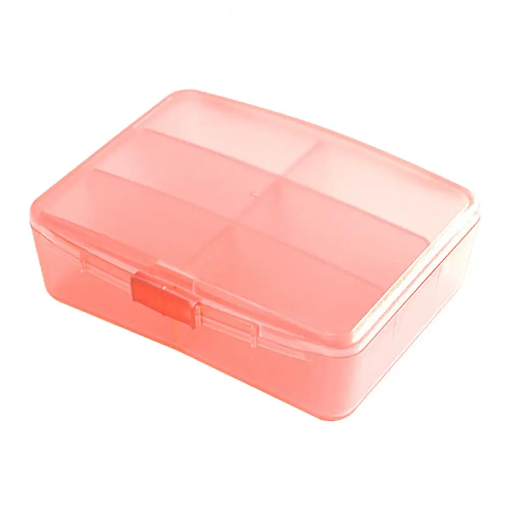 

Long Lasting Great 6 Grids Clear Pill Storage Box with Lid Lightweight Pill Storage Holder Dustproof for Travel