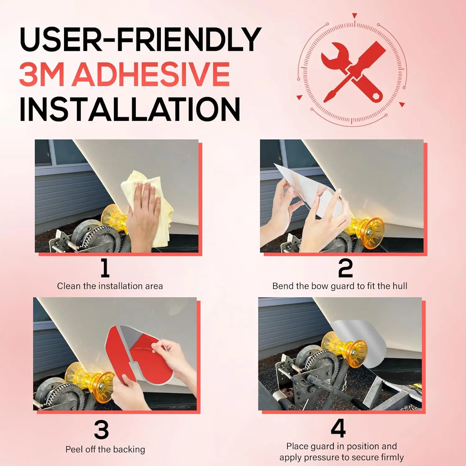 TM 80638 Защита от лука с насечкой для лодок из нержавеющей стали клейкой полировкой