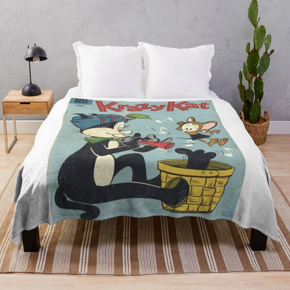 Krazy Kat винтажная художественная наклейка пледы винтажные мягкие клетчатые одеяла