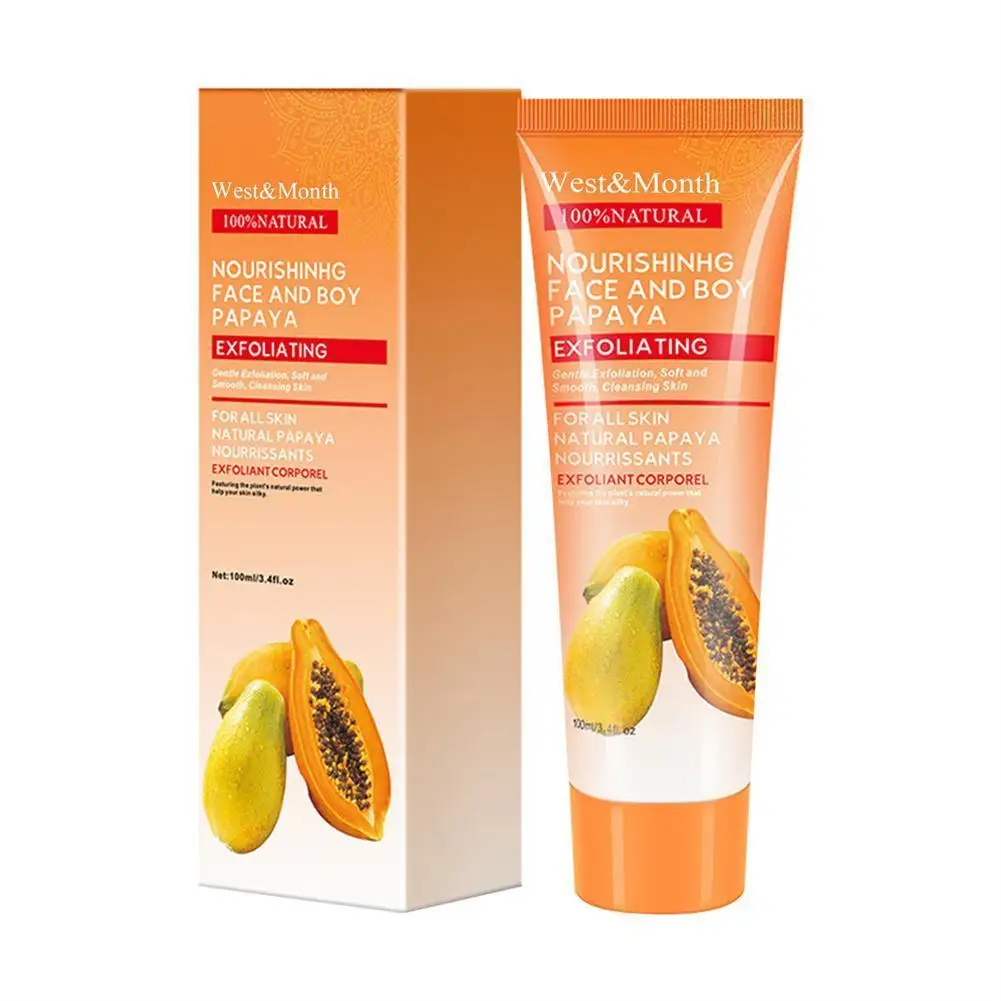 

100ml Natural Papaya Exfoliating Gel Cleanser Facial Peeling Removal Body Cream Gel Whitening Scrub Face Brightening Exfoli J7R5