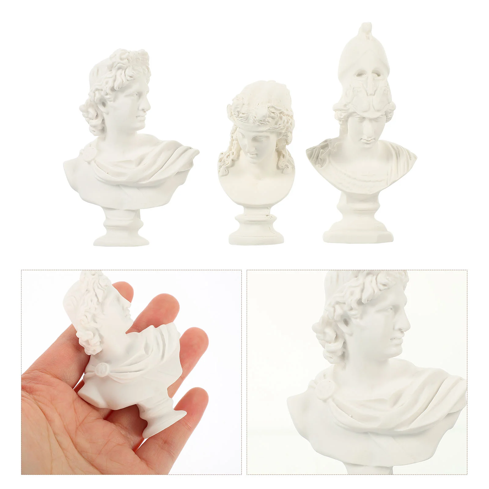

Statue Bust Greek Sculpture Head Figurine Resin Ornament David Statues Mini Famous Sketch Roman Sculptures Goddess Mythology