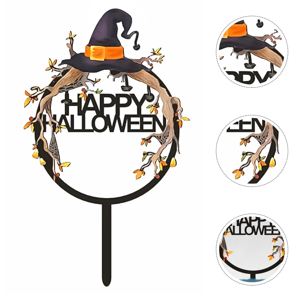 

1pc Dessert Topper Fruit Pick Pumpkin Witch Hat