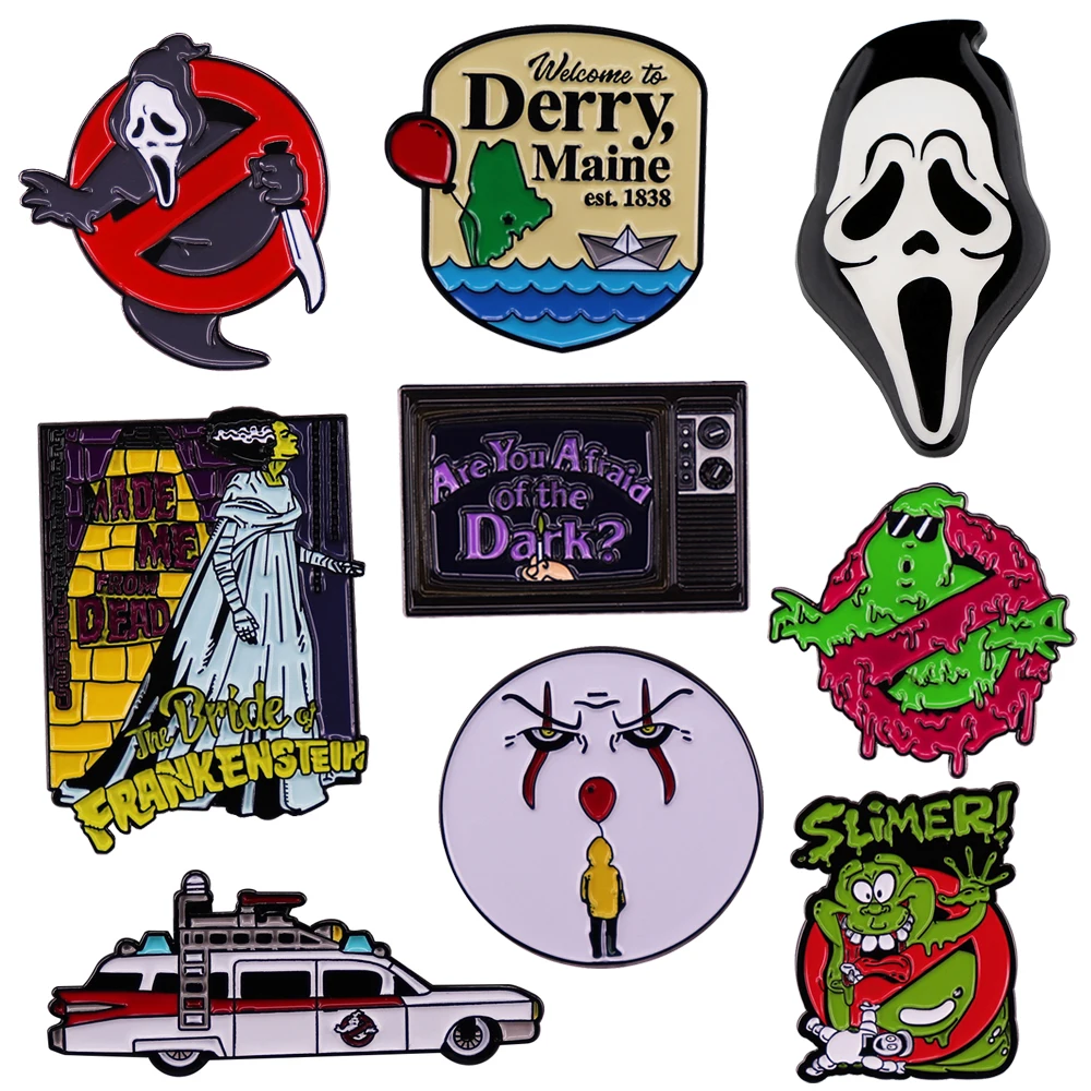 

Halloween Horror Face Enamel Pins Brooch for Clothes Lapel Pins Cool Badges on Backpack Decorative Jewelry Accessories Gifts