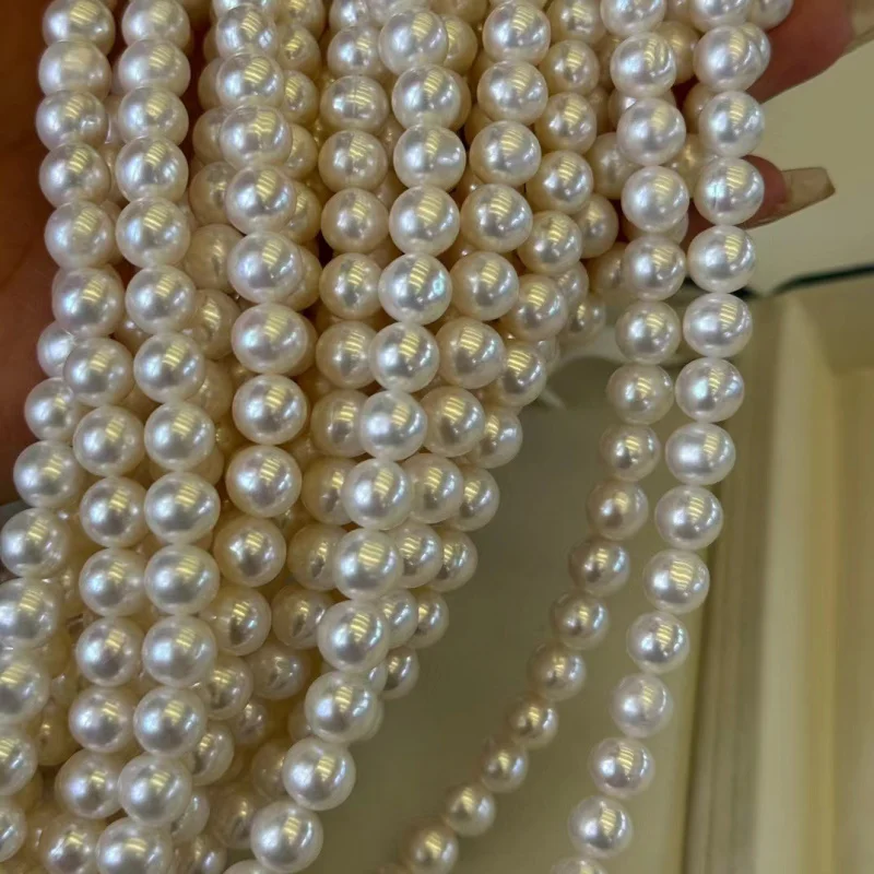 Свет бытовых товаров 8-9 мм Натуральная пресноводная полуфабрикат Зеркало Жемчуг