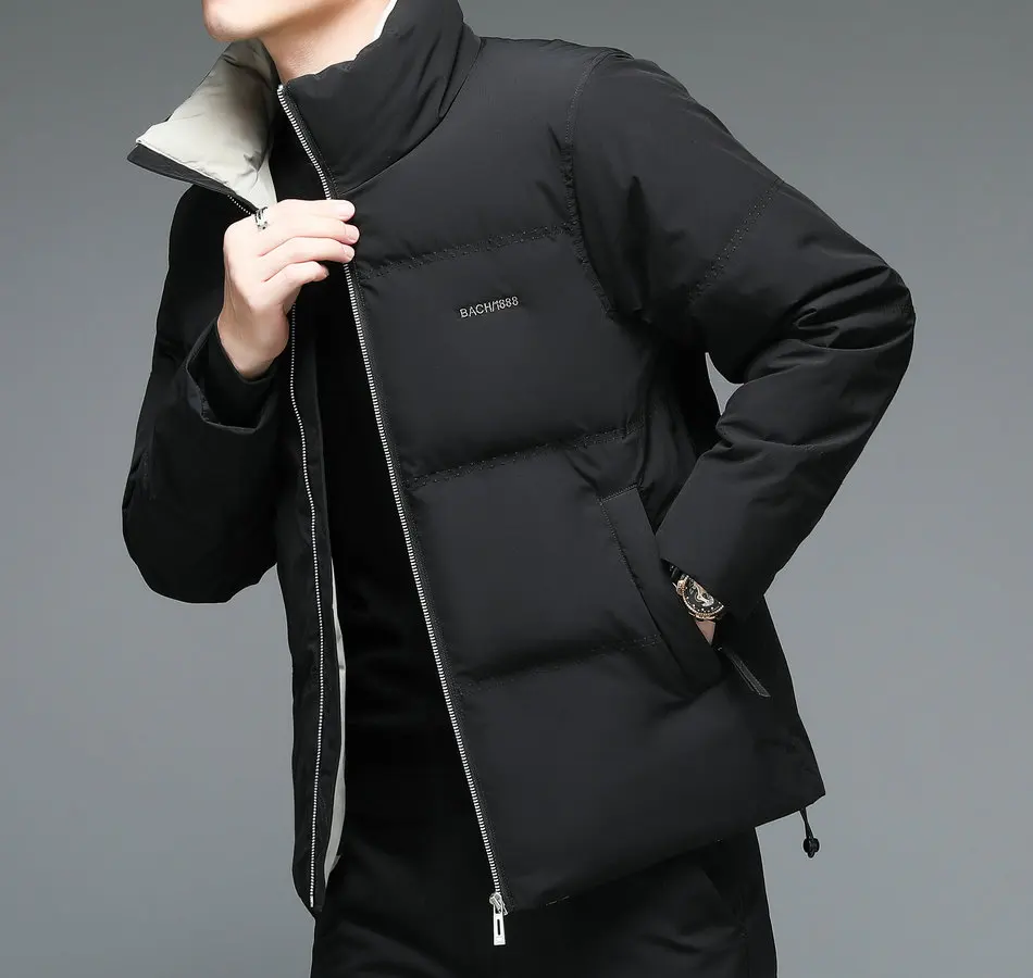 Men Black Navy Blue Green Gray Puffer Bacic Coats Winter Thick Thermal Puff Jackets Male Casual Warm Quilted Padded Outerwear