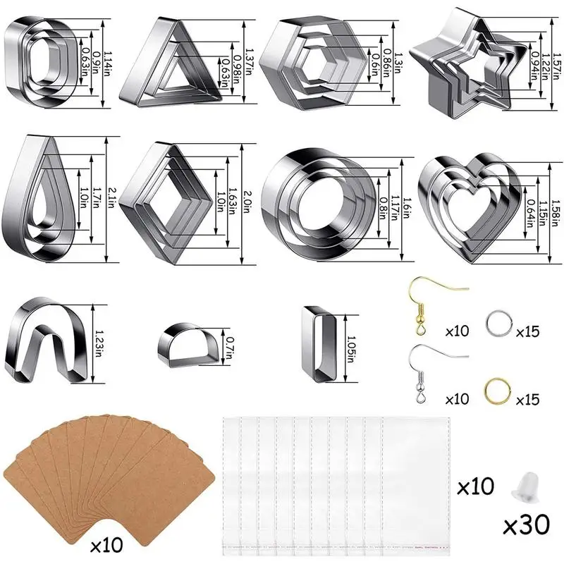 Набор для изготовления глиняных украшений 127X фрезы формы брелков резак сережек