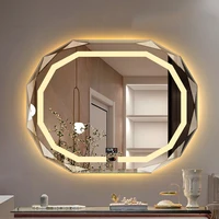 nordic fogless bathroom mirror light makeup glass aesthetic smart bathroom mirror vanity irregular espejo redondo wall decor