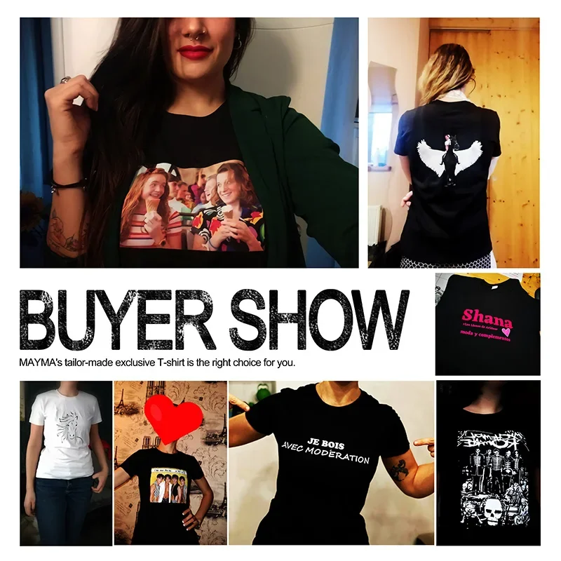 Футболка размера UE для женщин добавьте свой собственный дизайн спереди и сзади