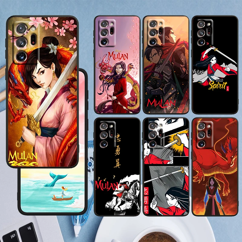 

Popular Disney Mulan For Samsung Note 20 Ultra 10 Pro Lite 9 8 F52 F42 F22 M21 M60S M62 M31 M12 M32 Black TPU Phone Case