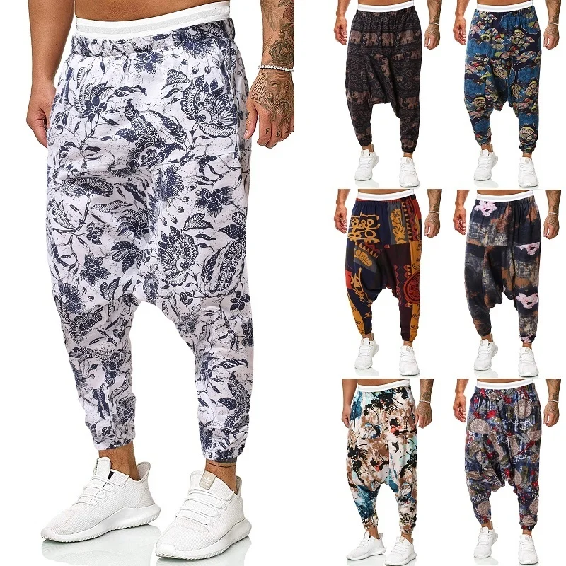

Men Baggy Harem Pants Men Hip-hop Women Wide Leg Trousers Male Casual Vintage Long Pants Pantalones Hombre