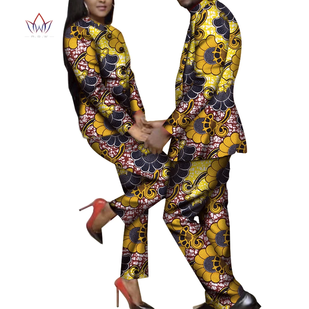 

2023 Осенняя африканская парная одежда с длинным рукавом 4 шт. одежда для влюбленных пар с принтом Дашики базин роскошная женская одежда WYQ552