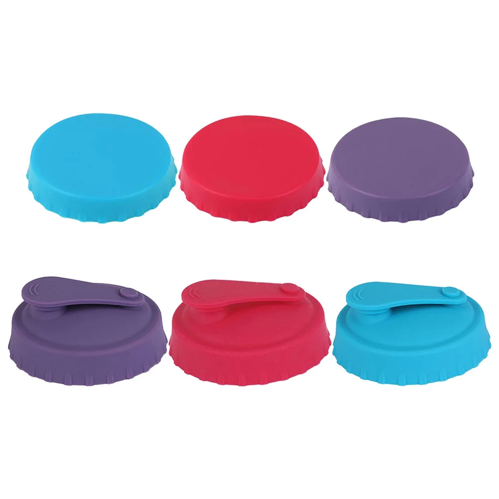 

6 Pcs Drinks Bottle Lids Leak-proof Covers Can Drinking Silica Gel Silicone Caps Protector