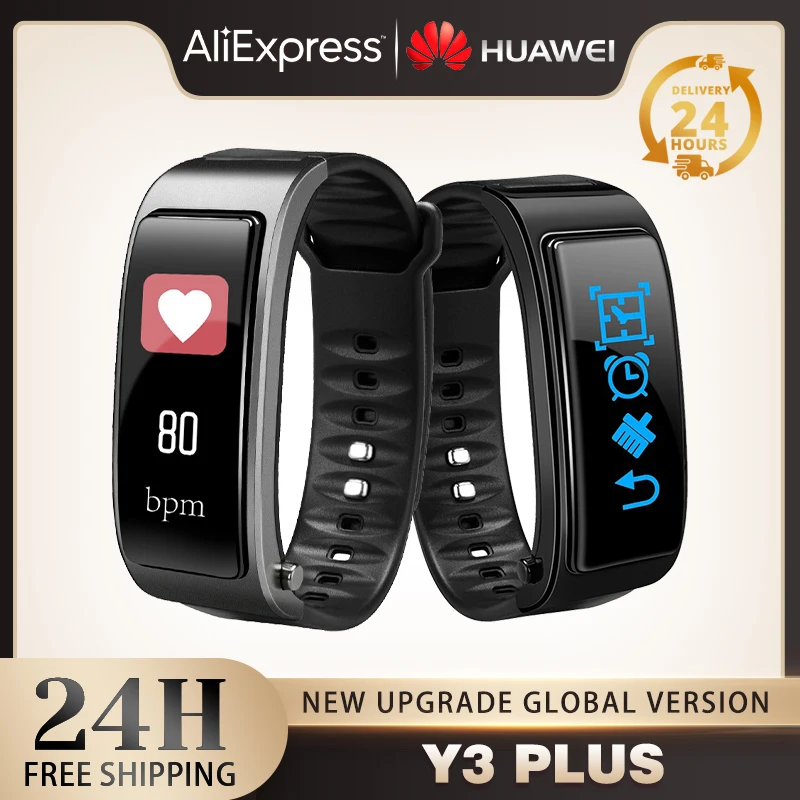 

Huawei Y3 Plus Smart Bracelet with Earbuds 2 In 1 Bluetooth Call Heart Rate Music Control Watch Sport Fitness Tracker Smartwatch