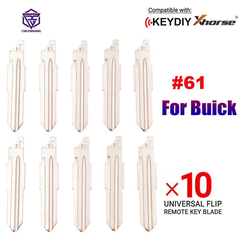 

10Pcs/Lot NO.61 Blank Uncut Car Key Blade For Xhorse Flip Remote Key Blade For Buick Excelle Replacement #61