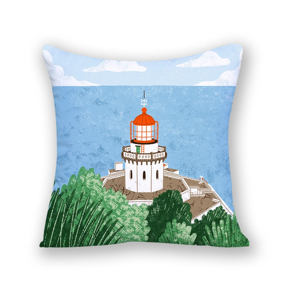 

Cartoon Boho Style Square Pillowcases for Pillows 45x45 Velvet Sitting Cushion Landscape Nordic Polyster Linen Home Decor E2110