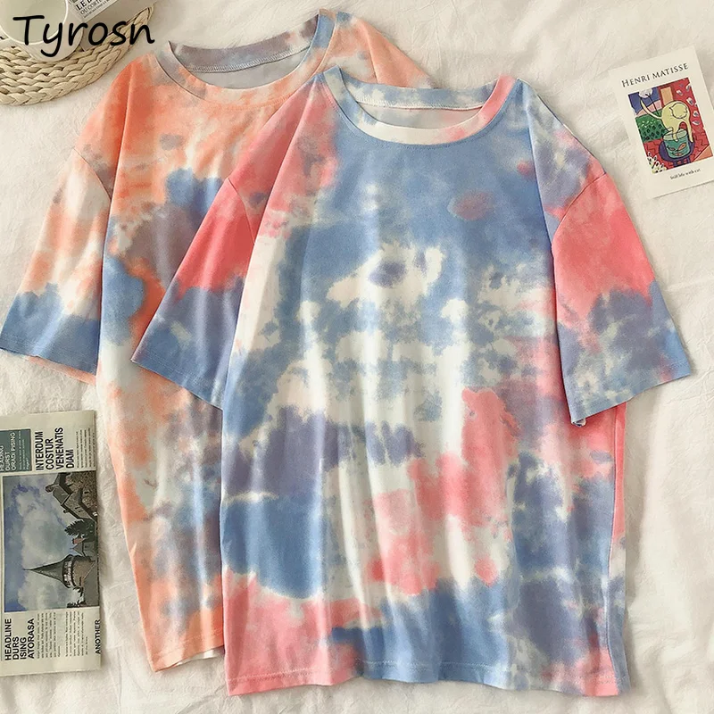 

Футболка женская с коротким рукавом, дизайнерская рубашка с принтом в стиле Tie Dye, модная одежда для отдыха в винтажном стиле, в стиле хип-хоп,...