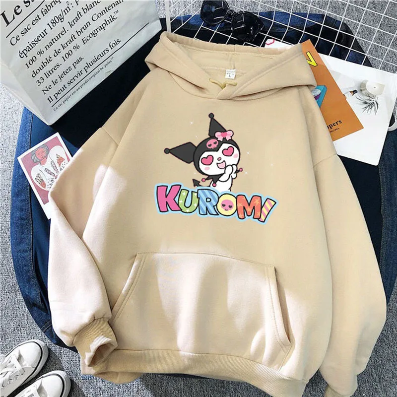 

Kawaii Sanrio Clothes Cartoon Anime Kuromi My Melody Casual Loose Korean Hoodie Sweater Top Girl Gift Hoodies Women