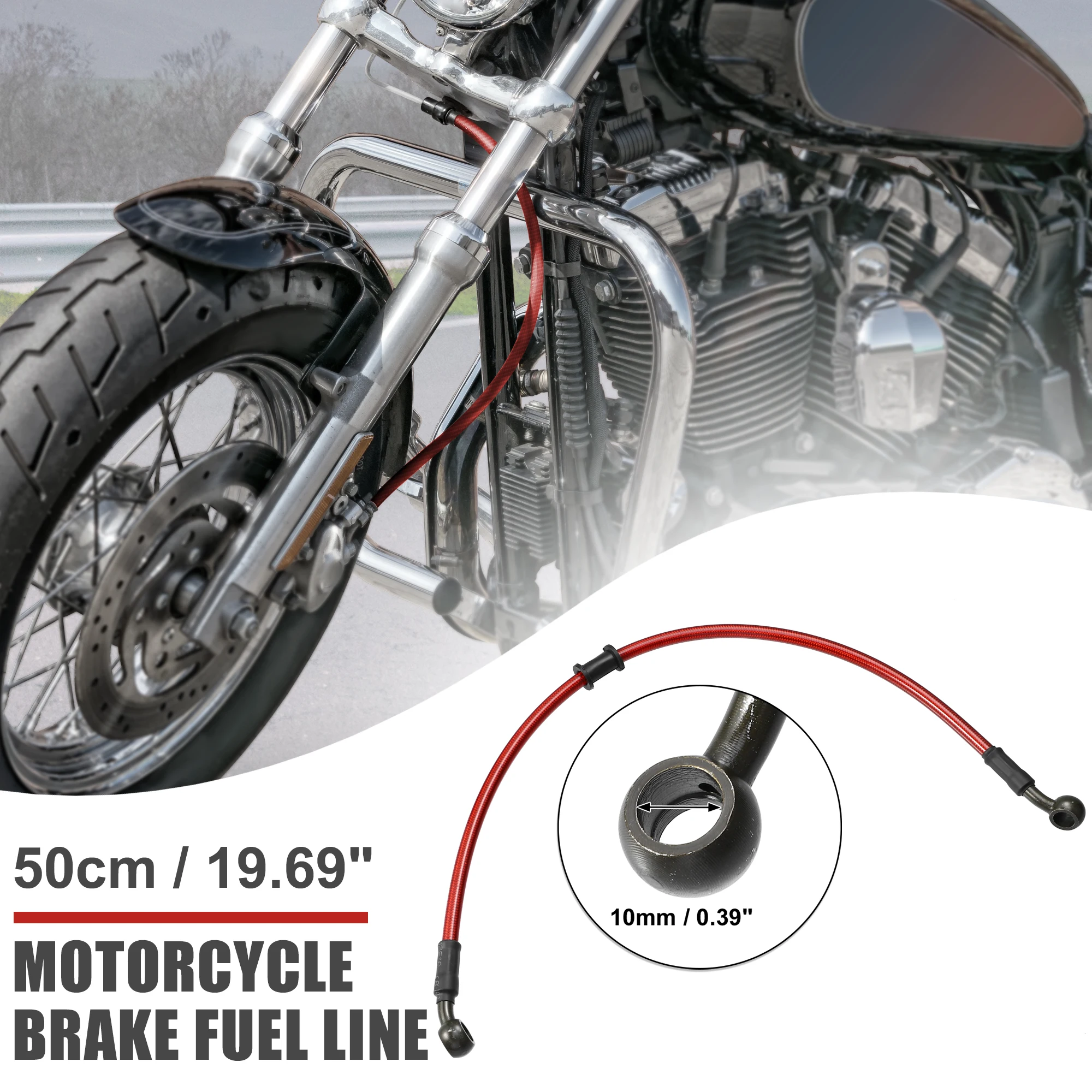 

Мотоциклетный плетеный тормозной муфт Motoforti, маслопровод длиной 28 градусов, 50-120 см, 10 мм, для газа, топливной трубки