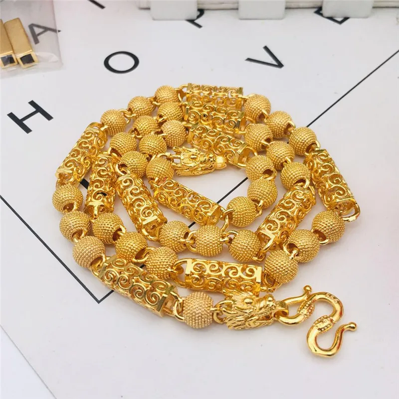

Colorless High-quality 24k Gold Men's Overbearing Gold Necklace Fashion Jewelry Luxury Dubai Party Engagement Expensive Jewelry