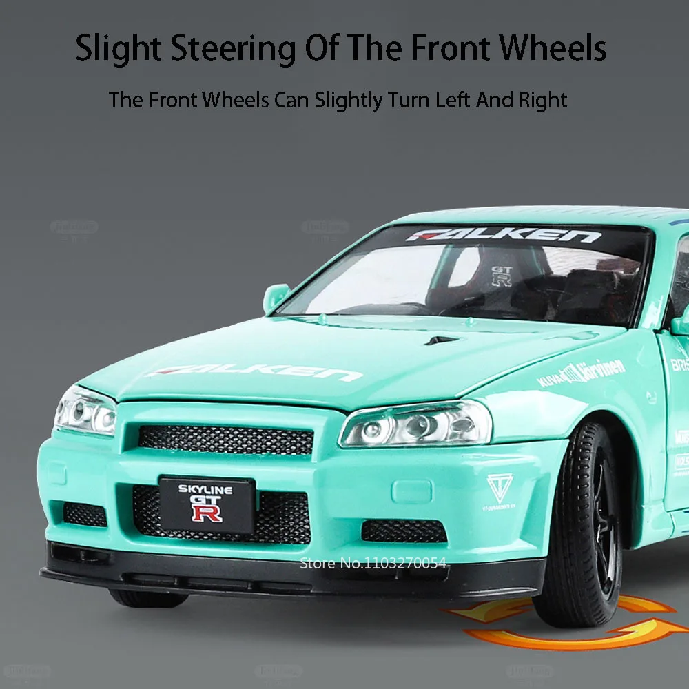1:24 Nissan SKYLINE GTR Автомобиль Игрушечная модель из сплава литой под давлением