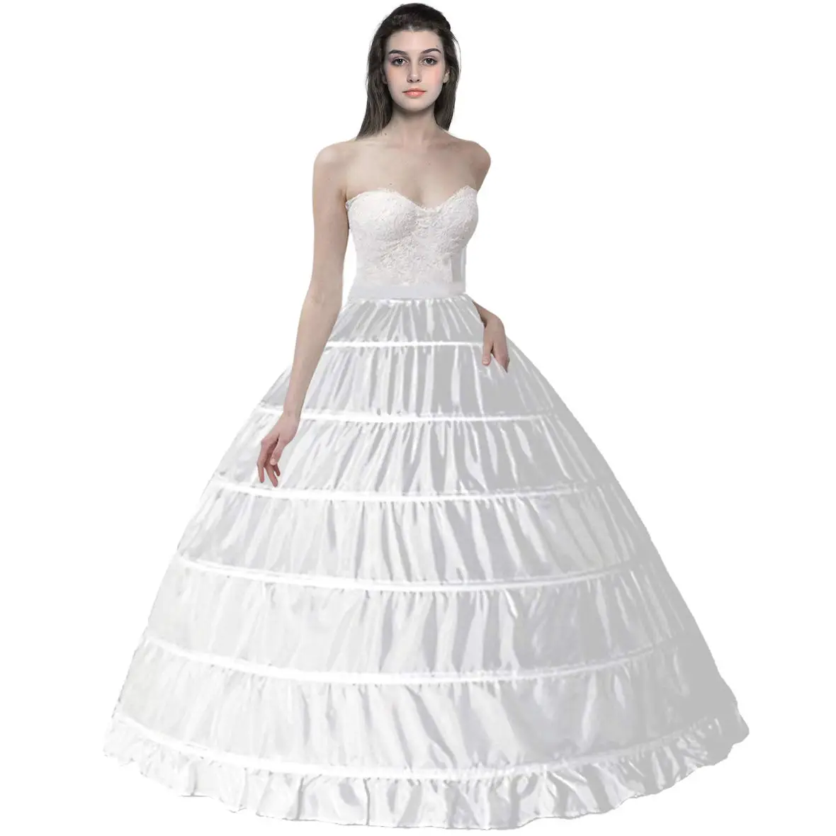 

Elegant Crinoline Petticoat 6 Hoop Ball Gown Skirt Slips Long Underskirt for Wedding Bridal Dress 2023