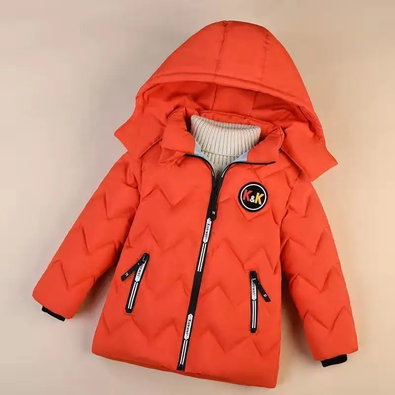 

Winter boys girls coats kids fashion thickening and real warmth cotton windbreaker coat parka coats children's coat clothes 3-9Y