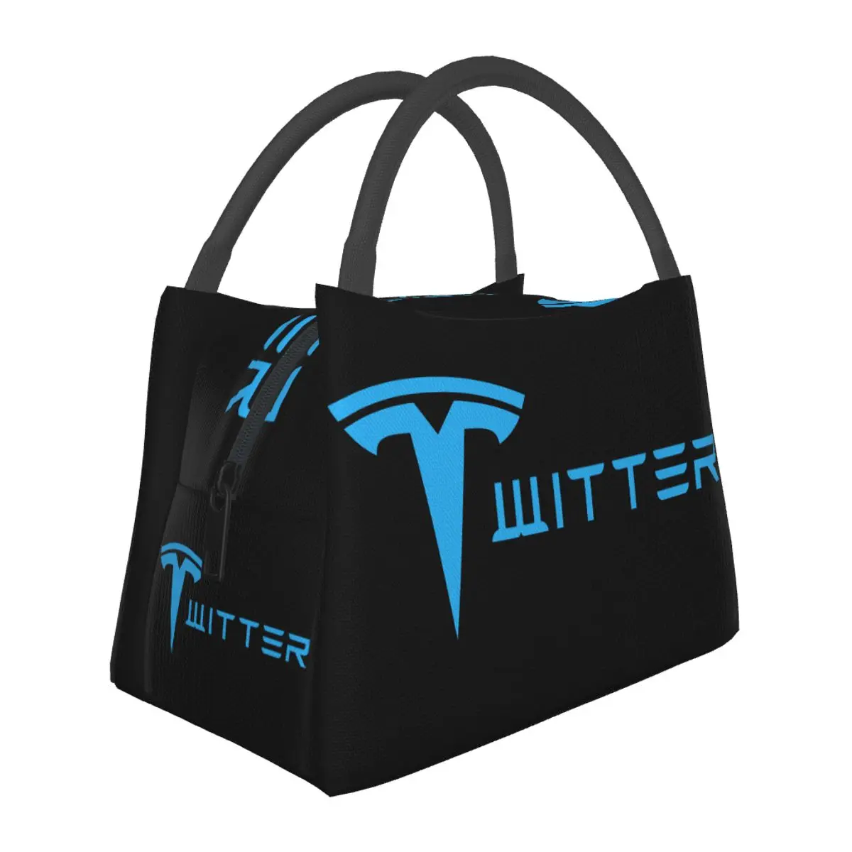 

Lunch Bags Tesla Twitter Logo Thermal Cooler Portable School Canvas Lunch Box Food Storage Bags