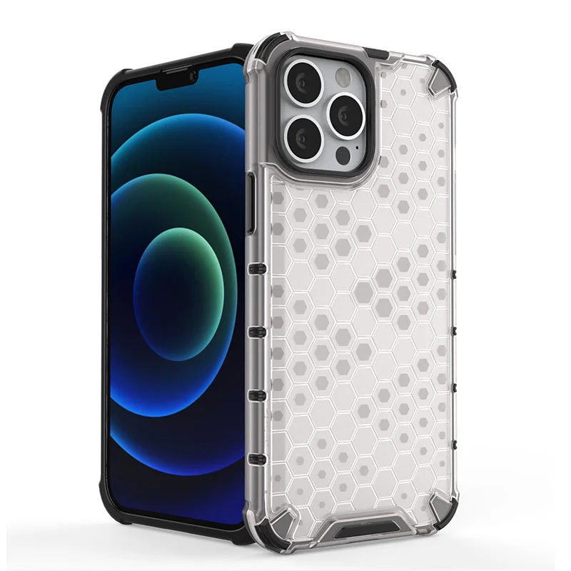 

Прозрачный чехол с Сотами для iPhone 13, 12, 11 Pro Max, Mini, 13pro, 12pro, Xr, X, XS, подушка безопасности, сверхпрочный противоударный бронированный жесткий чех...