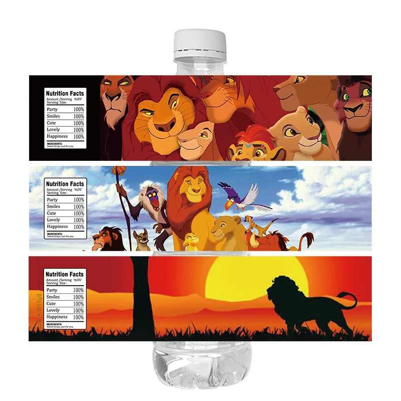 Disney Lion King Party Theme Water Bottle Labels Stickers De