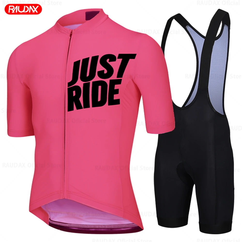 

Raudax 2023 Men Short Sleeve Jersey Sets Fluorescent Yellow Ropa Ciclismo Hombre Summer Cycling Clothing Triathlon Bike Uniform