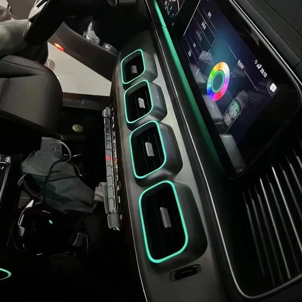 4 шт. ABS центральное управление вентиляционным отверстием 64-цветная светодиодная