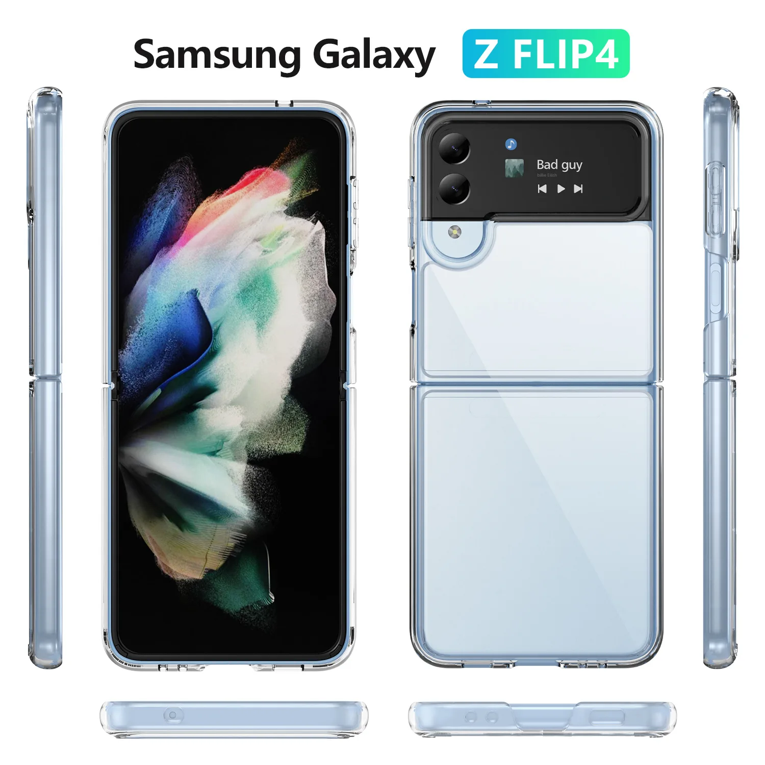 

Silicone PC+TPU Celular Case for Samsung Galaxy Z Flip 4 Fundas Shockproof Crystal Clear Back Cover for Z Plip 4 flip4 Cover