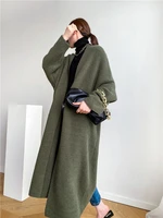 winter sweater jacket thickened medium length overcoat 2022 new womens knitted loose cardigan coat high quality fashion korean