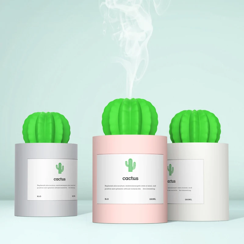 

3life 280ML Cactus Air Humidifier USB Mini Ultrasonic Aromatherapy Car Humidifier Air Diffuser Mist Maker for Home Office